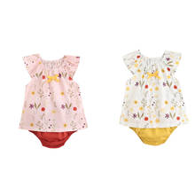 0-36 Months Baby Girl 2pcs Set Fresh Flower Fly Sleeve T-Shirt And Shorts Pants Toddler Girls Summer Clothes Set 2024 - buy cheap