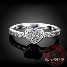 Mother's Day Gift Original Zircon Heart Ring 925 Sterling Silver Fashion Love Heart Rings For Women Wedding Fine Jewelry 2024 - buy cheap