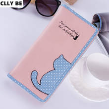 Women Long Clutch Wallets Female Cute Cat PU Leather Phone Purses Famous Designer Lady Cards Holder Wallet 2024 - buy cheap