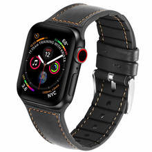 Correa de cuero para Apple Watch Series 3/2/1 38mm 42mm, correa de repuesto, pulsera deportiva para iwatch series 4 5 40mm 44mm 2024 - compra barato