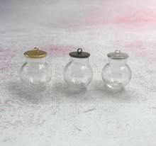 Burbuja de globo de cristal hueco con base de 6 colores, colgante de botella de vidrio, orb, 1/2/3/5/8 Uds., 20x12mm 2024 - compra barato
