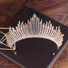 Coroa de cabelo para noiva, acessório para cabelo de noiva com ornamento para casamento, coroa de cristal ml908 2024 - compre barato
