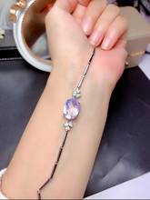 hot elegant purple amethyst bracelet for women silver fine jewelry natural gem real 925 silver anniversary gift  birthstone 2024 - buy cheap