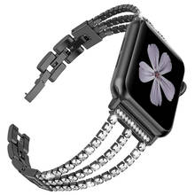 Bling Bracelet for Apple Watch 7 6 Band 44mm Dressy Jewelry Stainless Steel Wristband Strap iWatch Series 3 Bands 38mm Women 2024 - buy cheap