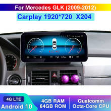 Qualcomm 8 núcleo android 10 avançado sistema de comando tela anti-reflexo para mercedes benz glk classe 2009-2012 wifi bt x204 2024 - compre barato