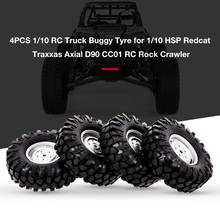 4 pces 1/10 rc caminhão buggy pneu para 1/10 hsp redcat traxxas axial scx10 rc4wd d90 cc01 rc rock crawler peças 2024 - compre barato