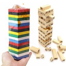Bloques de construcción de torre de madera para niños, juego de mesa apilador de dominó de arcoíris, se pliega, juguetes educativos Montessori, 54 unids/set por Set 2024 - compra barato