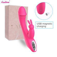 Consolador vibrador de conejo para mujer, juguete sexual impermeable, recargable por USB, estimulador de clítoris y Anal, masajeador, ZD0275 2024 - compra barato