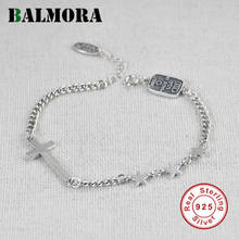 BALMORA Real 100% 925 Sterling Silver Cross Bracelets For Women Vintage Star Chain Bracelet Jewelry Accessory 18 cm Brace Lace 2024 - buy cheap