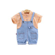 Children Fashion Clothes New Summer Kid Girls Boys Lattice Shirt Shorts 2Pcs/sets Baby Toddler Casual Clothing Infant Sportswear 2024 - buy cheap