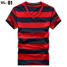 MwWiiWwM Male Fashion Cotton Tops Tees Short Sleeve Brand Stripe T Shirt Men Summer Clothing New Casual T-Shirts 2024 - buy cheap