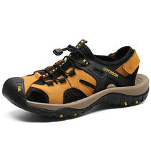 Summer New Sandals Men Leather Classic Roman Sandals 2020 Slipper Outdoor Sneaker Beach Men Water Trekking Casual Sandals 2024 - buy cheap