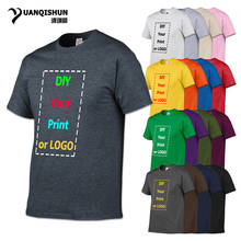 YUANQISHUN-Camiseta de calidad superior para hombres, camisa de 17 colores, DIY, su foto o logotipo, Blanca 2024 - compra barato