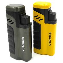 Cohiba Windproof Cigar Cigarette Metal Refillable Lighter 4 Torch Jet Flame Adjustable Portable With Gift Box Punch 2024 - buy cheap