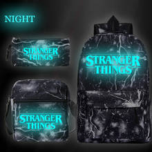 Mochila De Stranger Things para hombre y mujer, morral luminoso de 3 unids/set, mochilas escolares para adolescentes, niños y niñas 2024 - compra barato