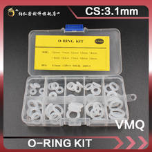 Anel de silicone o-ring 3.1mm, espessura de anel mm, branco, vedação vmq, conjunto de arruela de anel, kit com sortimento 2024 - compre barato
