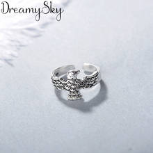 Dreamysky anéis de águia para mulheres, estilo étnico, cor de prata, casamento, vintage, anéis com dedos abertos, presentes de natal 2024 - compre barato