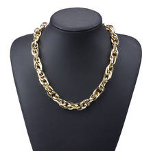Moda ouro metal corrente ligação gargantilha colar feminino simples afirmação do punk za brinco jóias acessórios 2021 novo 2024 - compre barato