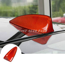 Capa de antena de tubarão para teto de carro, fibra de carbono real, guarnição para bmw 5 series e60 e61 2006-2012, vermelho/preto 2024 - compre barato