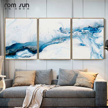 Póster abstracto de arte en lienzo, imágenes de pared para decoración de sala de estar y dormitorio, de agua de mar azul en la grieta de hielo, carteles e impresiones 2024 - compra barato