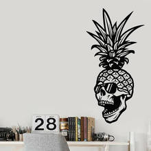 Pineapple Skull Wall Sticker Glasses Skeleton Tropical Style Vinyl Wall Decal Home Decor Living Room Teen Room Wallpaper Z848 2024 - buy cheap