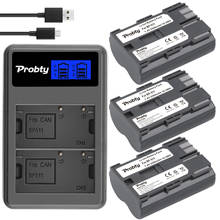 Probty-bateria + carregador duplo usb, 7.4v, 2500mah, bp511a, canon eos 40d 300d 5d 20d 30d 50d 2024 - compre barato