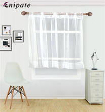 Enipate Solid White Tulle Room Valance Half Sheer Window Tulle Curtains Modern Short Curtains Yarn Curtain for Bedroom 2024 - buy cheap