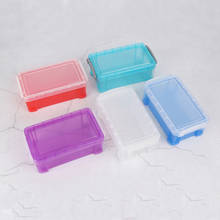 Plástico transparente brinquedos organizador jóias caixas de armazenamento retângulo com capa peças de ferragem multiuso mini caixa de armazenamento de bloqueio 2024 - compre barato