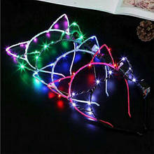 Glow Party Supplies decorations led bunny ear Cat Ears LEDHeadbands  rave  Flashing Hairband led party Christmas birthday gifts 2024 - buy cheap