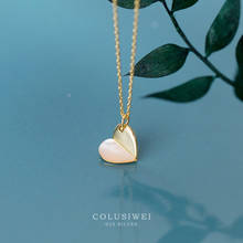 Colusiwei Shell Heart Link Chain Necklace Female Luxury Brand Jewelry Short Metal Necklaces Genuine 925 Sterling Silver Jewelry 2024 - buy cheap