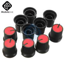 20pcs 0.6cm 6mm Knob Red Face Black Plastic For Rotary Taper Potentiometer Hole Volume Control Controller CAPS For WH148 RK097G 2024 - buy cheap