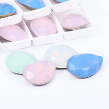 Fancy Light Color Opal Series Tear Drop K9 Glass Loose Rhinestones Piontback Strass Crystal Glue on Clothes Jewelry Accessories 2024 - buy cheap