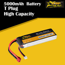 ZOP Power-batería Lipo recargable para Dron de carreras, 7,4 V, 5000mAh, 40C, 2S, enchufe en T, cuadricóptero, helicóptero, coche, barco 2024 - compra barato