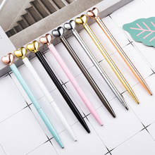 Kawaii Metal Hearts Ballpoint Pens Luxury Writing Handle Pens Gifts Signature School Office Stationery Supplies black ink 1.0mm 2024 - buy cheap