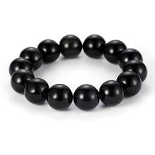6mm 8mm 10mm 12mm Black Obsidian Bead Bracelet Bangle Simple Elastic String  Buddha beads Jewelry for Men Charm Accesories 2024 - buy cheap