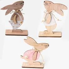 Easter Rabbit Wooden Ornaments Happy Easter Decor For Home Bunny Easter Eggs Party Decor Pendants Easter Rabbit Decor Gift 2024 - buy cheap