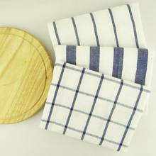 Guardanapo de algodão puro toalha de chá para a decoração da cozinha verificação stripe fios-tintura tecido guardanapos prato pano de mesa decoração de casa 2024 - compre barato