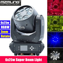 6x25w Super Beam Light DMX512 Zoom/Rotate Moving Head Light Professional DJ /Bar /Party /Show /Stage Light LED Stage Machine 2024 - buy cheap
