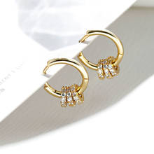Simple Gold Colour Rhinestone Small Hoop Earrings for Women More Ways To Wear New Earrings 2020 Korean Fashion Jewelry Wholesale 2024 - buy cheap
