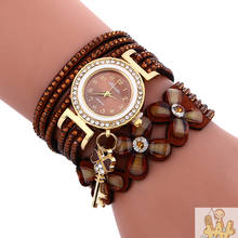 Relógio analógico feminino estrutural feminino, relógio de pulso vintage quartz com cristais 2024 - compre barato