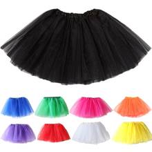 Fashion Cute Kids Girls Solid Color Girl Tulle Little Princess Fancy Dancewear Ballet Dance Party Skirt Costume One Size 2024 - compre barato