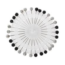 30Pcs Muslim Hijab Safety Scarf Pins Rhinestone Ball Brooch Straight Head Pin   X4YA 2024 - buy cheap