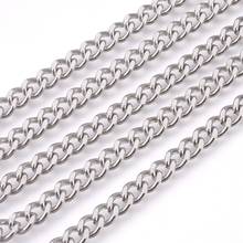 10 m/lot 304 Stainless Steel Curb Chains 2/3/3.5 /4.5/5/6/7/7.5mm, Unwelded Chain for jewelry making, Stainless Steel Color F80 2024 - buy cheap