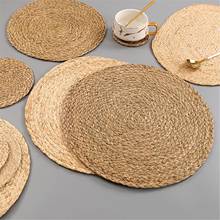Corn Water Grass Handmade Weave Round Coaster Pad Mat Heat Insulation Placemat Bowl Pad Insulation Placemats 2024 - buy cheap