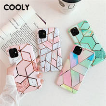 Plating Geometric Marble Phone Case For iphone 12 11 13 Pro Max 6 6S 7 8 Plus X XR XS SE 2020 Glossy Soft IMD Back Cover Capa 2024 - buy cheap