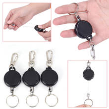 Black Wire Rope Keychain 60cm Badge Reel Retractable Recoil Anti Lost Yoyo Ski Pass ID Card Holder Key Ring Keyring Steel Cord 2024 - buy cheap