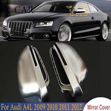 PMFC 1 Pair Car Chrome Rearview Side Mirror Cover Mirror Cap Car Styling Replace Silver Matte For Audi A4L 2009 2010 2011 2012 2024 - buy cheap