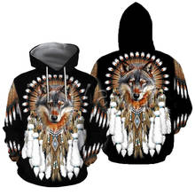 Native indiano wolf moletom 3d masculino, jaqueta de streetwear vintage, pulôver retrô, novo gótico, roupas 2024 - compre barato