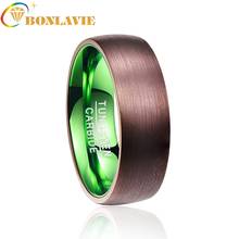 Anillo de carburo de tungsteno para hombre, joyería de compromiso Retro, color marrón y verde plateado, gran oferta, ofertas de San Valentín 2024 - compra barato