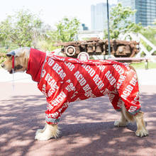 Animais de estimação grande cão capa de chuva ao ar livre à prova dwaterproof água roupas com capuz macacão manto com bolsa para cães grandes macacão casaco chuva labrador 2024 - compre barato